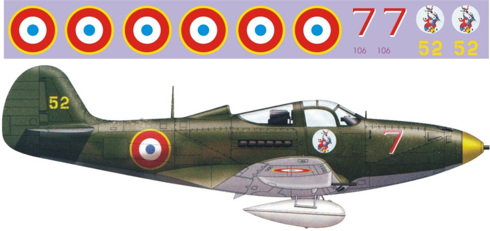 Декаль P-39Q Airacobra французских ВВС
