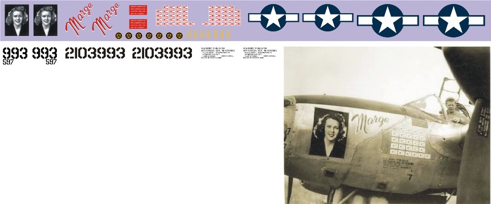 Декаль P-38 Lightning "Marge"