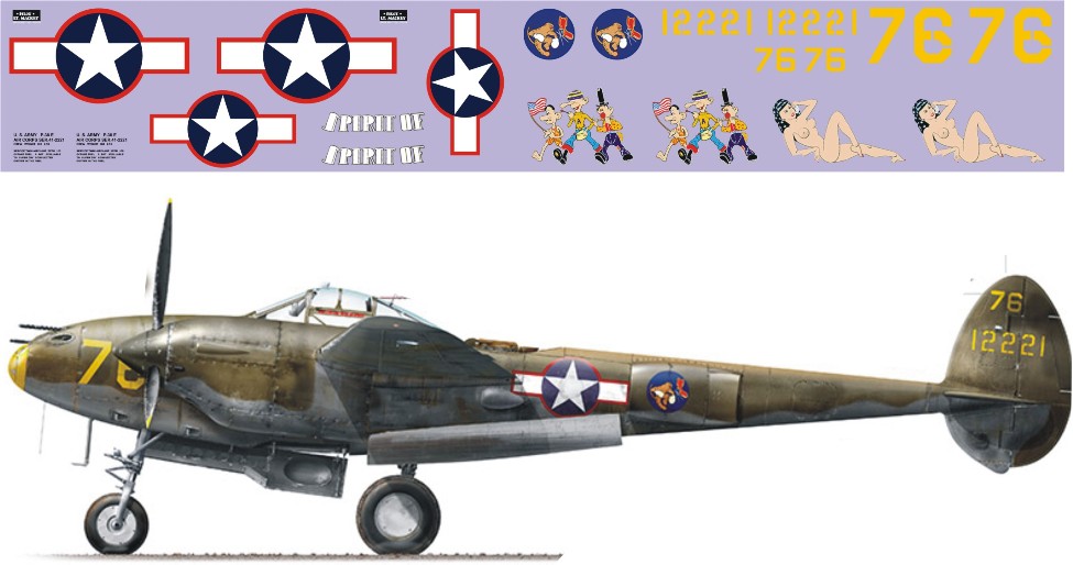 Декаль P-38 Lightning 