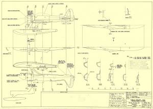 NakajimaMitsubishi A6M2-N Rufe - оригинальный чертеж модели. FROG. F234